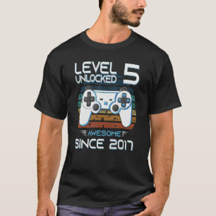 Awesome Since 2017 Birthday Level 5 Unlocked Game T-Shirt