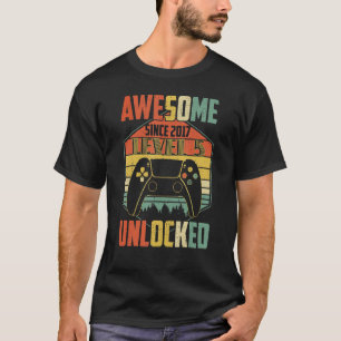 Awesome Since 2017   Level 5 Unlocked Video Game T-Shirt