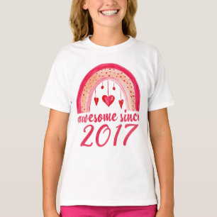 Awesome Since 2017 Rainbow 5th Birthday Gift T-Shirt