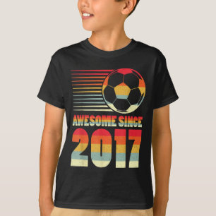 Awesome Since 2017 Soccer Vintage Gifts For Boys T T-Shirt