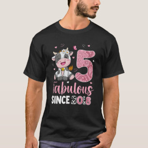 Awesome Since 2018 Cow Print 5th Birthday Outfit F T-Shirt