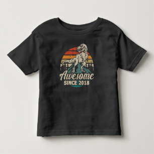 Awesome Since 2018 Dinosaur 5 Year 5th Birthday Toddler T-Shirt
