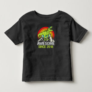 Awesome Since 2018 Dinosaur 5 Year 5th Birthday Toddler T-Shirt