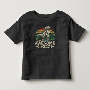 Awesome Since 2018 Dinosaur 6 Year 6th Birthday Toddler T-Shirt