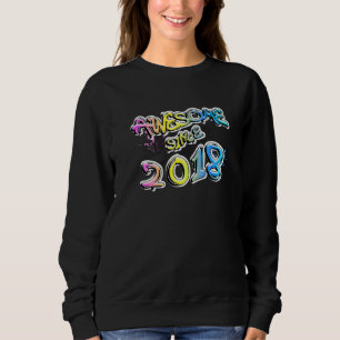Awesome since 2018 graffiti motif sweatshirt