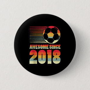 Awesome Since 2018 Soccer 8th Birthday Tank Top 6 Cm Round Badge