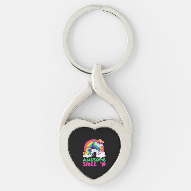 Awesome Since 2018 Unicorn  Key Ring (Front)