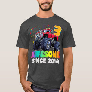 Awesome Since 2019 3rd Birthday Boy Monster Truck  T-Shirt