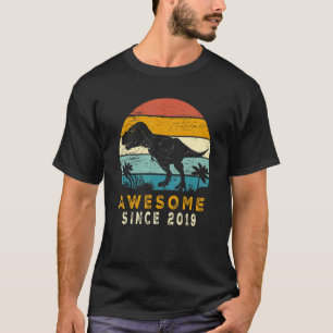 Awesome Since 2019 3rd Birthday Gifts Dinosaur 3 Y T-Shirt