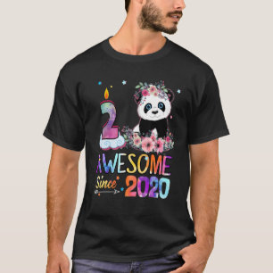 Awesome Since 2020 2nd Birthday 2 Year Old Panda U T-Shirt