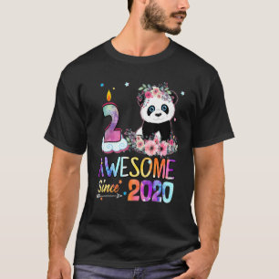 Awesome Since 2020 2nd Birthday 2 Year Old Panda U T-Shirt