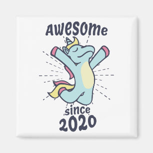 Awesome Since 2020 - Kids Birthday Unicorn Magnet