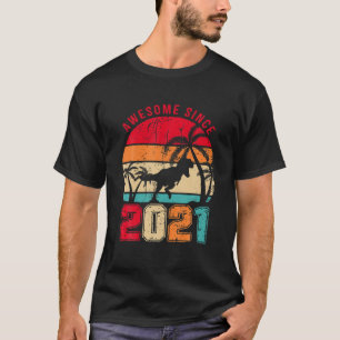 Awesome Since 2021 Gifts 2Nd Birthday Dinosaur T R T-Shirt