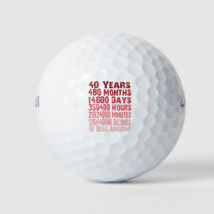 Awesome since 40 years 40th Birthday Gift Golf Balls