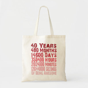 Awesome since 40 years 40th Birthday Gift Tote Bag