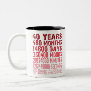 Awesome since 40 years 40th Birthday Gift Two-Tone Coffee Mug