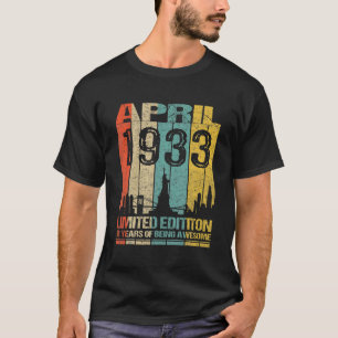 Awesome Since April 1933 89Th Birthday Vintage Ret T-Shirt