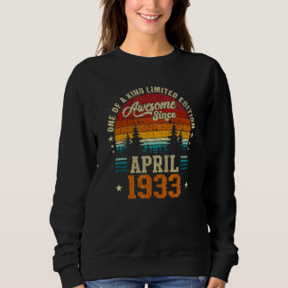 Awesome Since April 1933 Vintage 89th Birthday Sweatshirt