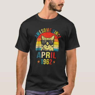Awesome Since April 1962 60th Birthday Cat T-Shirt