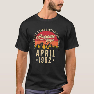 Awesome Since April 1962, Vintage 60Th Birthday T-Shirt