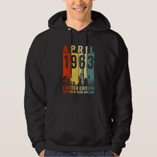Awesome Since April 1963 59th Birthday Vintage Ret Hoodie