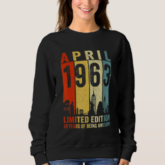 Awesome Since April 1963 59th Birthday Vintage Ret Sweatshirt