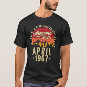 Awesome Since April 1967 Vintage 55th Birthday T-Shirt