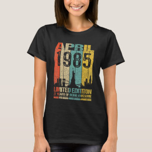 Awesome Since April 1985 37th Birthday Vintage Ret T-Shirt