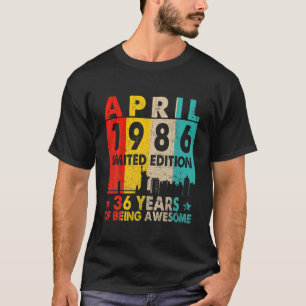 Awesome Since April 1986 36Th Birthday Vintage Ret T-Shirt