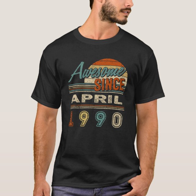 Awesome Since April 1990 31 Years 31St Quarantine T-Shirt (Front)