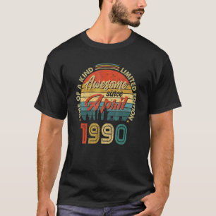 Awesome Since April 1990 Vintage 32th Birthday T-Shirt