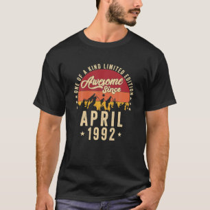 Awesome Since April 1992 Vintage 30th Birthday T-Shirt