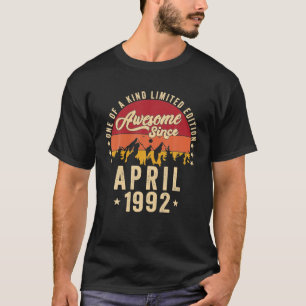 Awesome Since April 1992 Vintage 30th Birthday T-Shirt