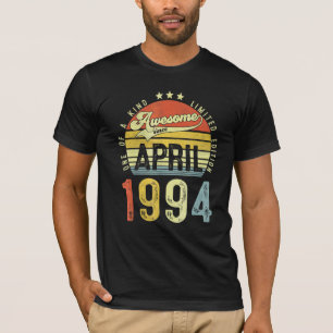 Awesome Since April 1994 Vintage 28th Birthday For T-Shirt