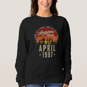 Awesome Since April 1997 Vintage 25th Birthday Sweatshirt