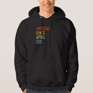 Awesome Since April 2002 Vintage 20th Birthday Hoodie