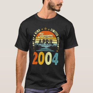 Awesome Since April 2004 Vintage 18th Birthday T-Shirt