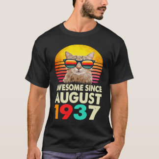 Awesome Since August 1937 86th Birthday Cat T-Shirt