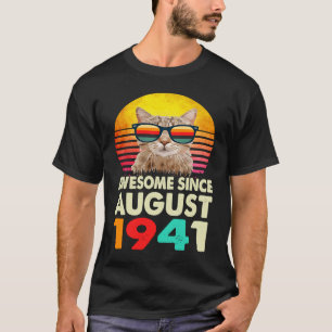 Awesome Since August 1941 82nd Birthday Cat T-Shirt