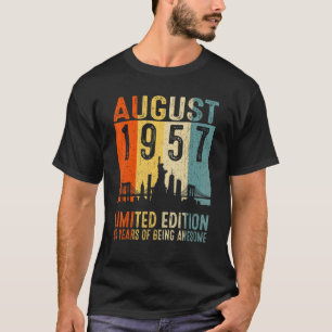 Awesome Since August 1957 65th Birthday Vintage Re T-Shirt