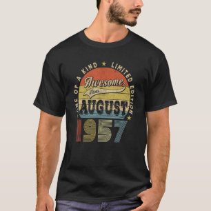 Awesome Since August 1957 66 Years Old Retro 66th T-Shirt