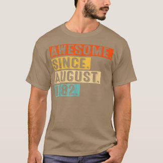 Awesome Since August 1982 Vintage 40th Birthday  T-Shirt