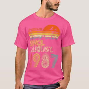 Awesome Since August 1987 Vintage 35th Birthday T- T-Shirt