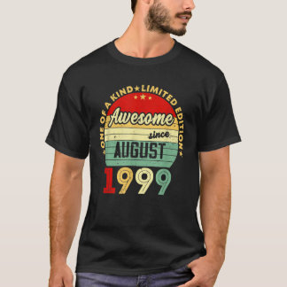 Awesome Since August 1999 22nd Birthday Graphic Te T-Shirt