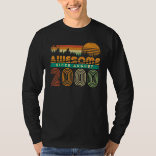 Awesome Since August 2000 Men Women Birthday  Vint T-Shirt