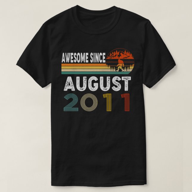 Awesome Since August 2011 T-Shirt (Design Front)
