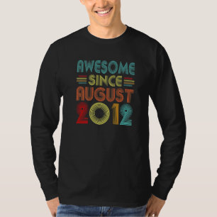 Awesome Since August 2012 Vintage 10 Years Old 10t T-Shirt