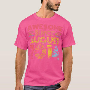 Awesome Since August 2014 8 Year Old Kids 8th Birt T-Shirt