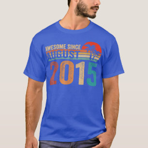 Awesome Since August 2015 7 Years Old 7th Birthday T-Shirt