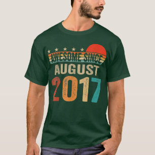 Awesome Since August 2017 5 Years Old 5th Birthday T-Shirt